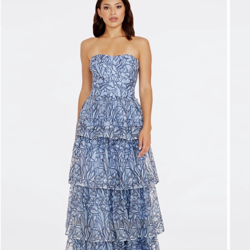 Dress the populatoon aubriella beaded floral gown size small